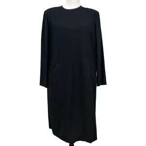 Aurora Ruffalo Christian Rupert’s Vintage Dress Formal Shift Black Long Sleeve